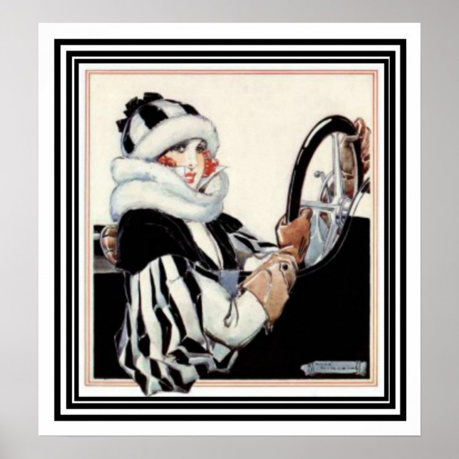 Voiture de conduite pour filles - Art Déco Imprime (Devant)