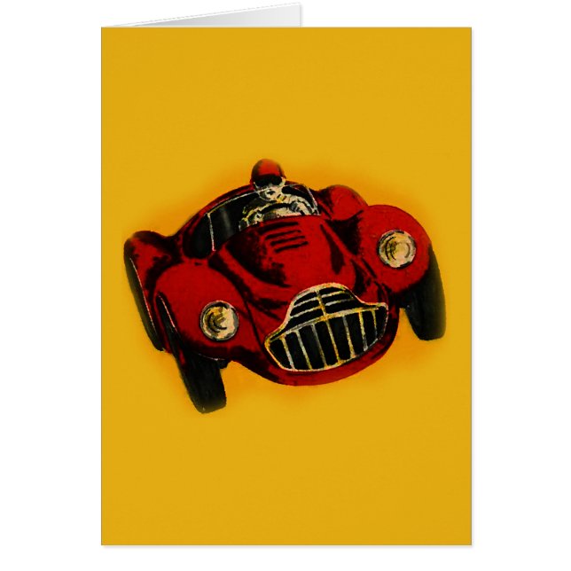 Voiture de course automobile jaune rouge (Devant)