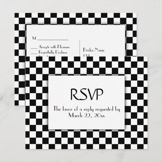 Voiture de course avec menu RSVP (Devant / Derrière)