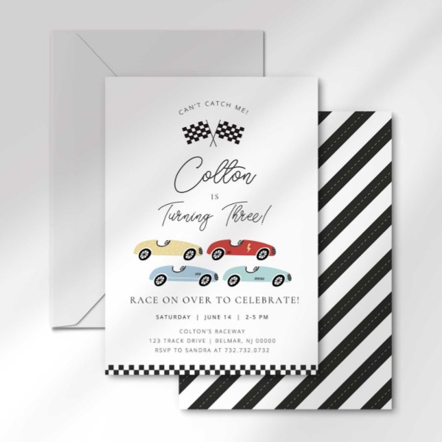 Voiture de course Invitation Anniversaire (Créateur téléchargé)