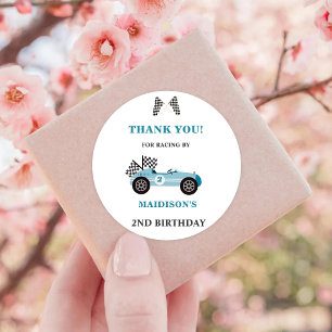 Voiture de course Sticker Classic Round Party