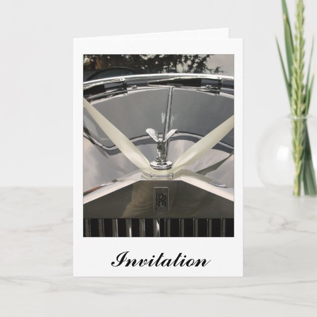 Voiture de mariage, invitation (Devant)