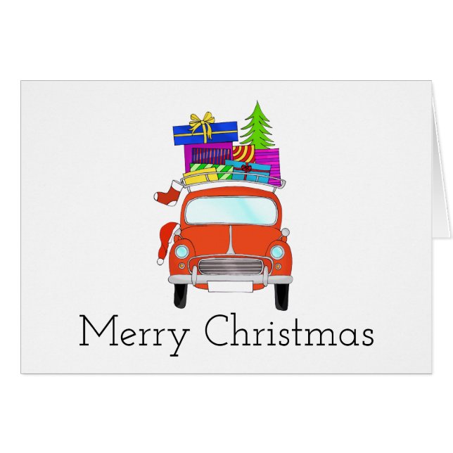 Voiture de Noël classique avec cadeaux (Devant horizontal)