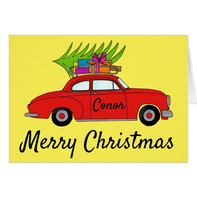 Voiture de Noël classique personnalisable (Devant horizontal)