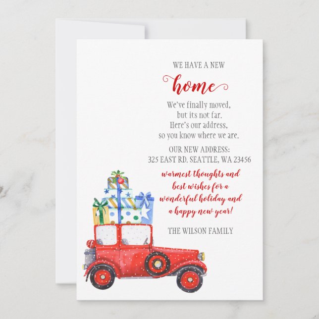 Voiture de Noël rouge Nous avons déplacé les Carte (Devant)