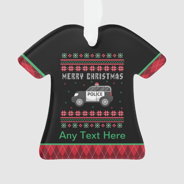 Voiture de police personnalisée Noël laid (devant)