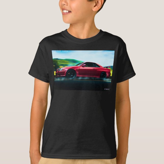 Voiture de sport des années 2000 sur t-shirt garço (Devant)