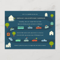 Voiture douce Illustrée Invitation Parade Annivers