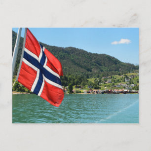 Voiture ferry en Norvège carte postale