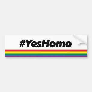 Voiture Oui homo. Autocollant de butoir