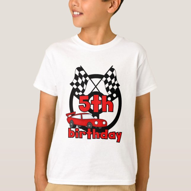 Voiture Racing 5e Anniversaire Tshirts et cadeaux (Devant)