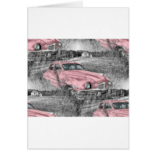 voiture rose vintage