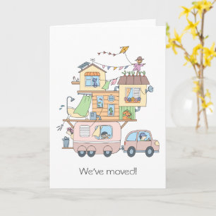 Voiture Trailer Nouvelle adresse Faire-part vide