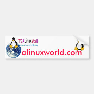 Voiture un autocollant de pare-chocs linux world