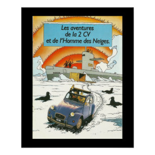 Voiture Vintage Citroen 2cv en France Poster parfa