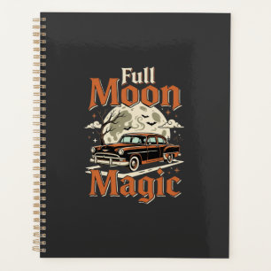Voiture Vintage Magie Pleine Lune Halloween