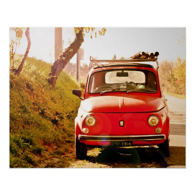 Voiture vintage Poster parfait | Fiat 500 | Rome I (Devant)