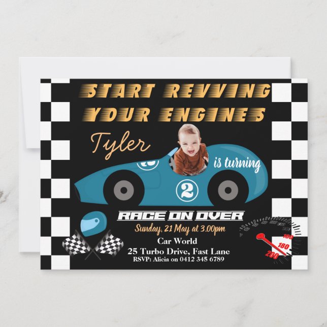 Voitures 2e invitation Birthday Boys (Devant)