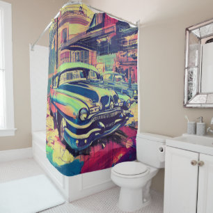 Voitures classiques Abstraites Rideau de douche de