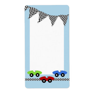 Voitures de course Livre Tags Bébé Bleu