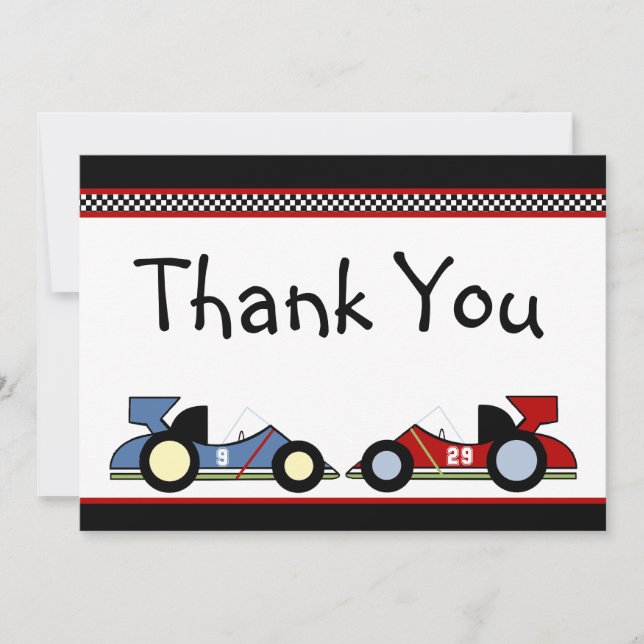 Voitures De Course Merci Cartes (Devant)