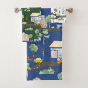 Voitures mignonnes en Ville Motif pour petits garç