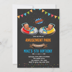 Voitures pare-chocs invitation parc d'attractions