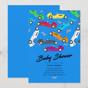Voitures vintage vroom ! Invitation bébé garçon do