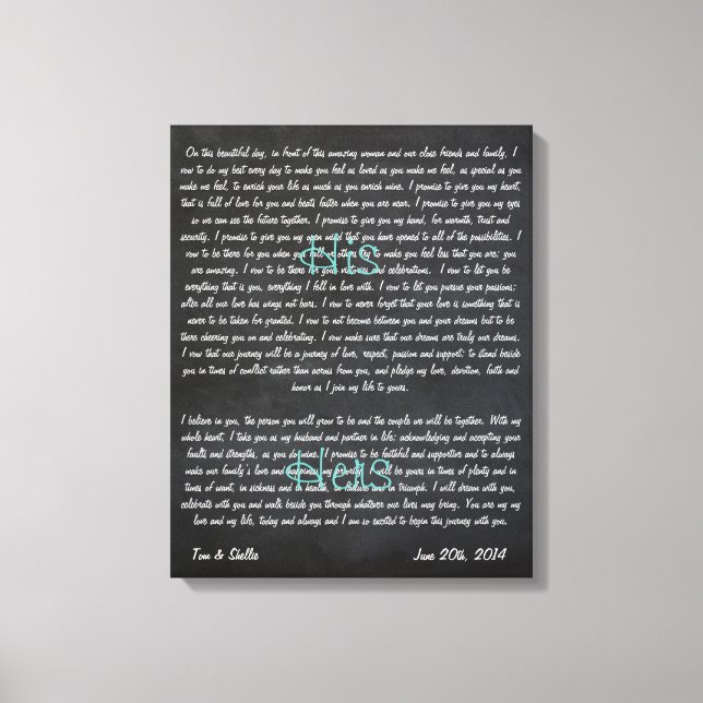 Voix de mariage personnalisées sur toile (Recto)