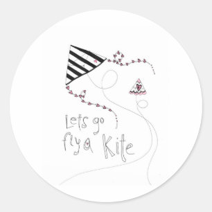 vol25 lets fly a kite classic round sticker
