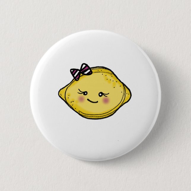 vol25 rosey cheeked lemon head 2 inch round button (Front)