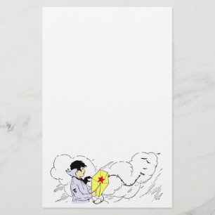 Vol de cerf-volant sur une papeterie de jour