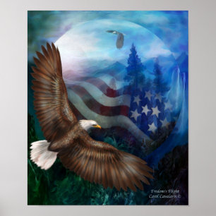 Vol de liberté - Poster d'art de l'aigle/Imprimer