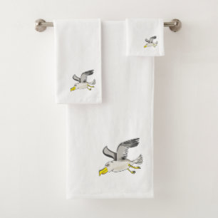 Vol de mouette de bande dessinée aérien