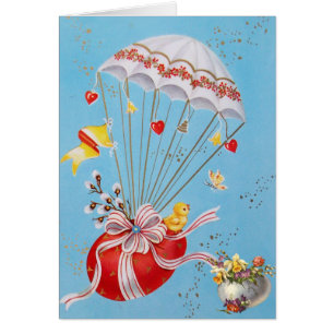 VOL DE POULET AVEC BALLON D'OEUF ROUGE DE PÂQUES