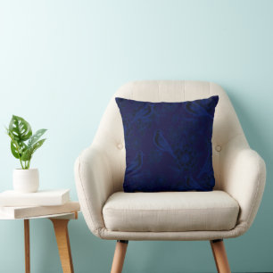 Vol 💙 Night Floral Bird Throw Pillow