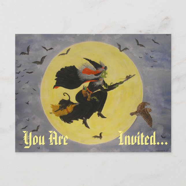 "Vol nocturne !" Carte postale d'invitation (Devant)