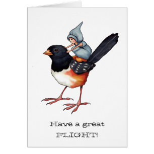 Volant sur un oiseau, peu de gnome, art, vol
