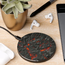 Volcan de lave molle noir et rouge