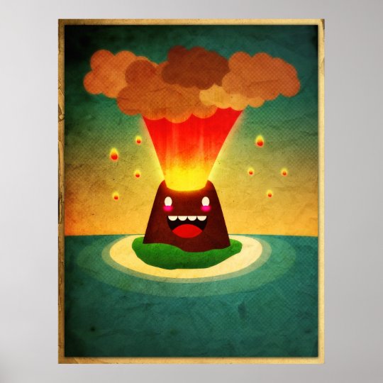 Volcan heureux poster