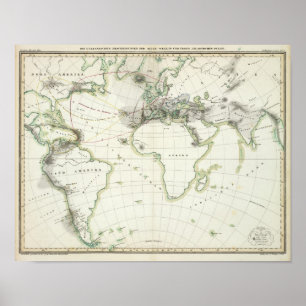 Volcanic Activity Map Poster