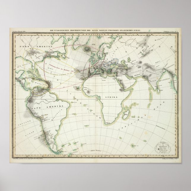 Volcanic Activity Map Poster (Front)