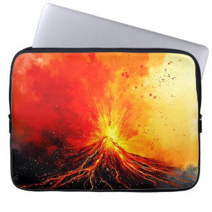 Volcanic Eruption Abstract Art Laptop Sleeve