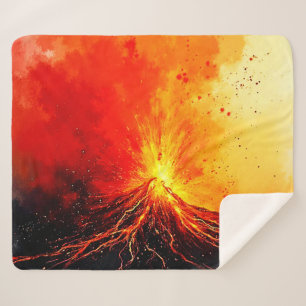 Volcanic Eruption Abstract Art Sherpa Blanket