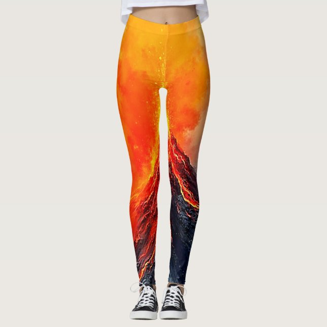 Volcanic Eruption: Raw Power Leggings (Front)
