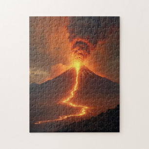 Volcanic eruption with lava jigsaw puzzle