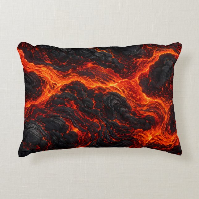 Volcanic Fire Rivers Decorative Accent Pillow (Front)