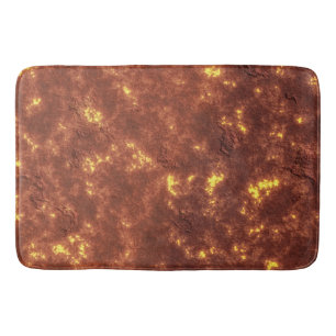 Volcanic hot lava planet surface bath mat