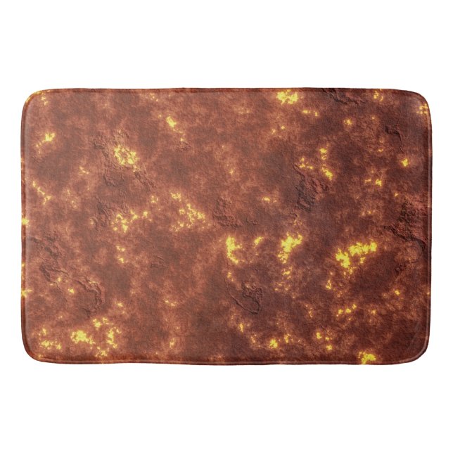 Volcanic hot lava planet surface bath mat (Front)