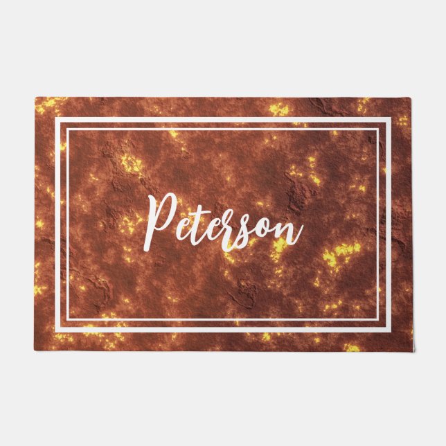 Volcanic hot lava planet surface doormat (Front)